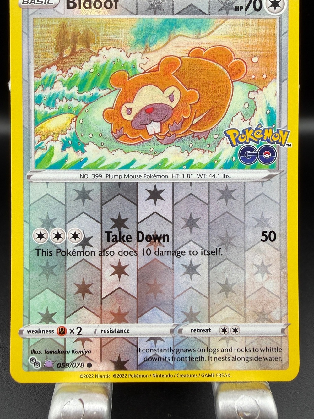 Bidoof (Peelable Ditto) 059/078 Pokemon GO Reverse Holo NM